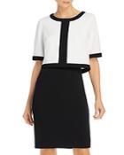 Adrianna Papell Color-blocked Popover Dress