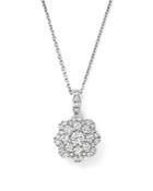 Bloomingdale's Diamond Cluster Floral Pendant Necklace In 14k White Gold, 0.55 Ct. T.w. - 100% Exclusive