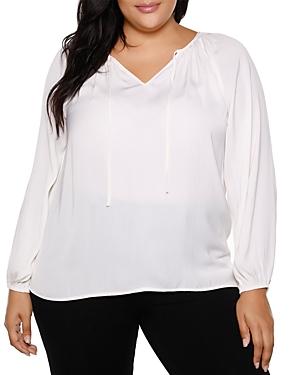 Belldini Plus Shirred Bishop Sleeve Top
