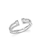 Diamond Round And Baguette Open Band In 14k White Gold, .40 Ct. T.w. - 100% Exclusive