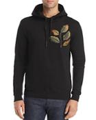Antony Morato Leaf-embroidered Hooded Fleece Sweatshirt