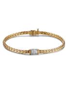 John Hardy Classic Chain 18k Gold Mini Bracelet With Diamond Pave