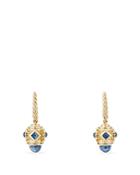 David Yurman Renaissance Drop Earrings With Light Blue Sapphire In 18k Gold