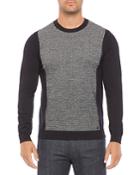 Emporio Armani Color Blocked Wool Blend Sweater