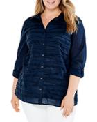 Nic+zoe Plus Textured Panel Shirt