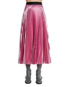 Christopher Kane Lame Pleated Midi Skirt