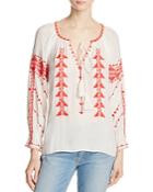 Parker Felicia Embroidered Peasant Top