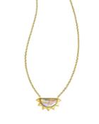 Kendra Scott Sienna Abalone Half Sun Adjustable Pendant Necklace In 14k Gold Plated, 18