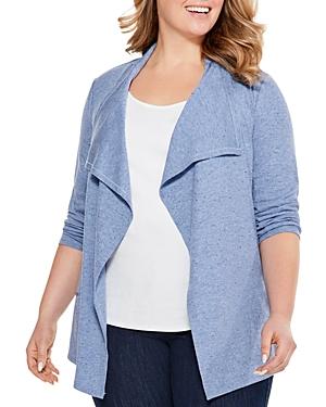 Nic+zoe Plus Speckled Knit Draped Cardigan