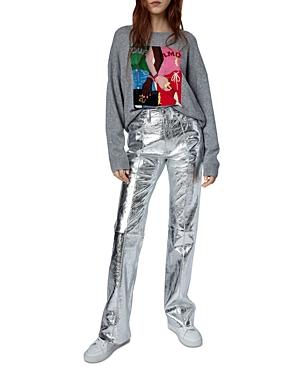 Zadig & Voltaire Poete Metallic Leather Pants