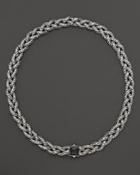 John Hardy Classic Chain Small Braided Necklace With Black Sapphire, 18