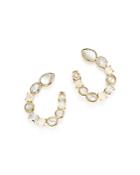Ippolita 18k Yellow Gold Rock Candy Moonstone And Mother-of-pearl Doublet Hoop Earrings In Flirt