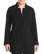 Eileen Fisher Plus Stand-collar Long Jacket