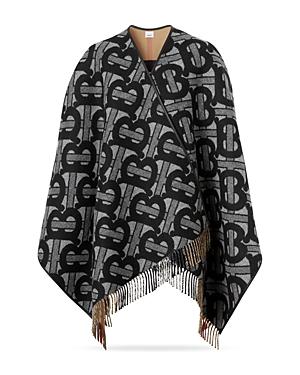 Burberry Tb Monogram Half Mega Wool & Cashmere Cape