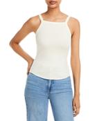 Wsly Ribbed Square Neck Tank