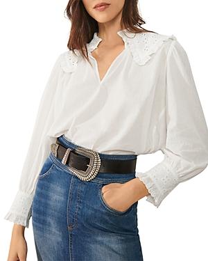 Ba & Sh Donia Eyelet Ruffle Blouse