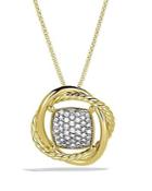 David Yurman Infinity Pendant With Diamonds In Gold On Chain