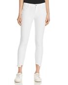 J Brand Mid Rise Pintuck Skinny Jeans In Blanc