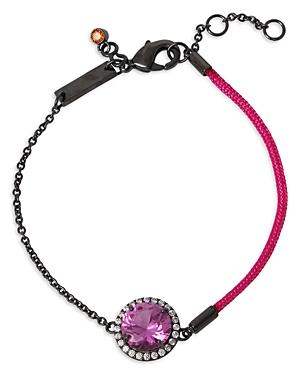 Kurt Geiger London Pave & Fuchsia Crystal Mixed Flex Bracelet