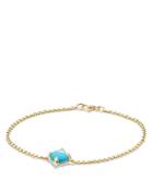 David Yurman Chatelaine Bracelet With Turquoise And Diamonds In 18k Gold