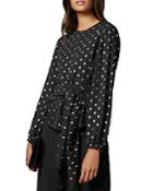 Ted Baker Naiomy Metallic Dot Belted Blouse