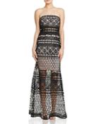 Lm Collection Strapless Crochet Lace Gown