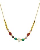 Chan Luu Mixed Stone Necklace In 18k Gold-plated Sterling Silver, 15