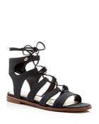 Vince Camuto Tany Snake-embossed Gladiator Lace Up Flat Sandals