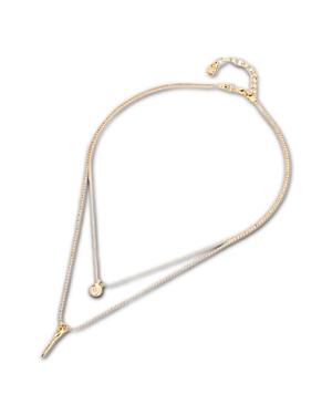 Uno De 50 Button And Needle Double Pendant Necklace, 14