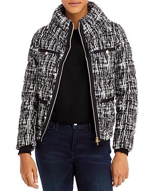 Herno Tweed Short Down Bomber Jacket