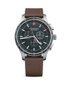 Victorinox Swiss Army Alliance Sport Brown Leather Strap Chronograph, 44mm