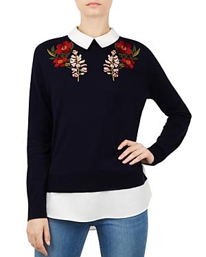 Ted Baker Toriey Layered-look Embroidered Sweater