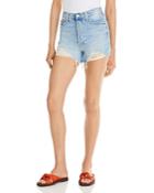 Mother Tomcat Kit High Rise Frayed Jean Shorts In I Confess