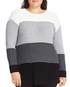 Vince Camuto Plus Waffle-knit Pocket Sweater
