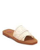 Chloe Women's Woody Square Toe Lace Logo Slide Sandals
