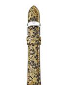 Michele Black Lace Leather Watch Strap, 16mm