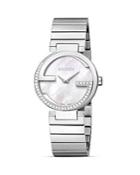 Gucci Interlocking Collection Bracelet Watch With Diamonds & White Mother-of-pearl, 29mm