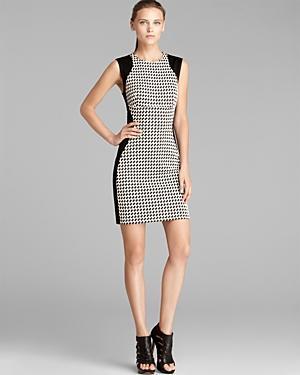Aqua Dress - Houndstooth Ponte