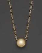 14k Yellow Gold Flat Ball Pendant Necklace, 18