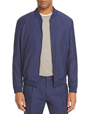 Hugo Micro Weave Wool Blend Bomber Jacket