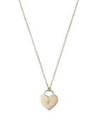 Moon & Meadow 14k Yellow Gold Diamond Heart Padlock Pendant Necklace, 18 - 100% Exclusive