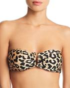 Milly Elsie Leopard Print Shimmer Bandeau Bikini Top