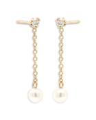 Zoe Chicco 14k Yellow Gold White Pearls Cultured Freshwater Pearl & Diamond Drop Earrings