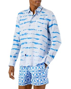 Vilebrequin Rayures Linen Tie Dyed Stripe Regular Fit Button Down Shirt