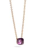 Pomellato Nudo Necklace With Amethyst In 18k Rose And White Gold