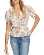 1.state Ruffle-sleeve Crossover Top