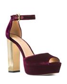 Michael Michael Kors Women's Paloma Velvet High Heel Platform Sandals