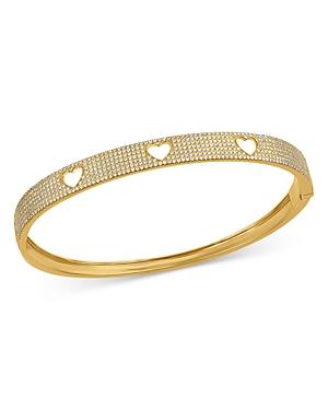 Bloomingdale's Pave Diamond Open Heart Bangle Bracelet In 14k Yellow Gold, 1.50 Ct. Tw. - 100% Exclusive