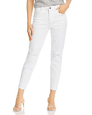 Aqua Ripped Cropped Skinny Jeans In White - 100% Exclusive