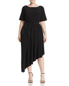 Adrianna Papell Plus Jersey Asymmetric Belted Dress